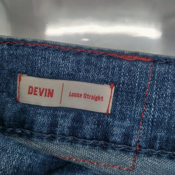 TRUE RELIGION DEVIN Men's Loose Straight Jeans Blue Size 32 - Picture 10 of 12